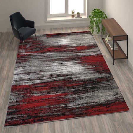 Flash Furniture Red 8x10 Abstract Area Rug ACD-RGTRZ863-810-RD-GG